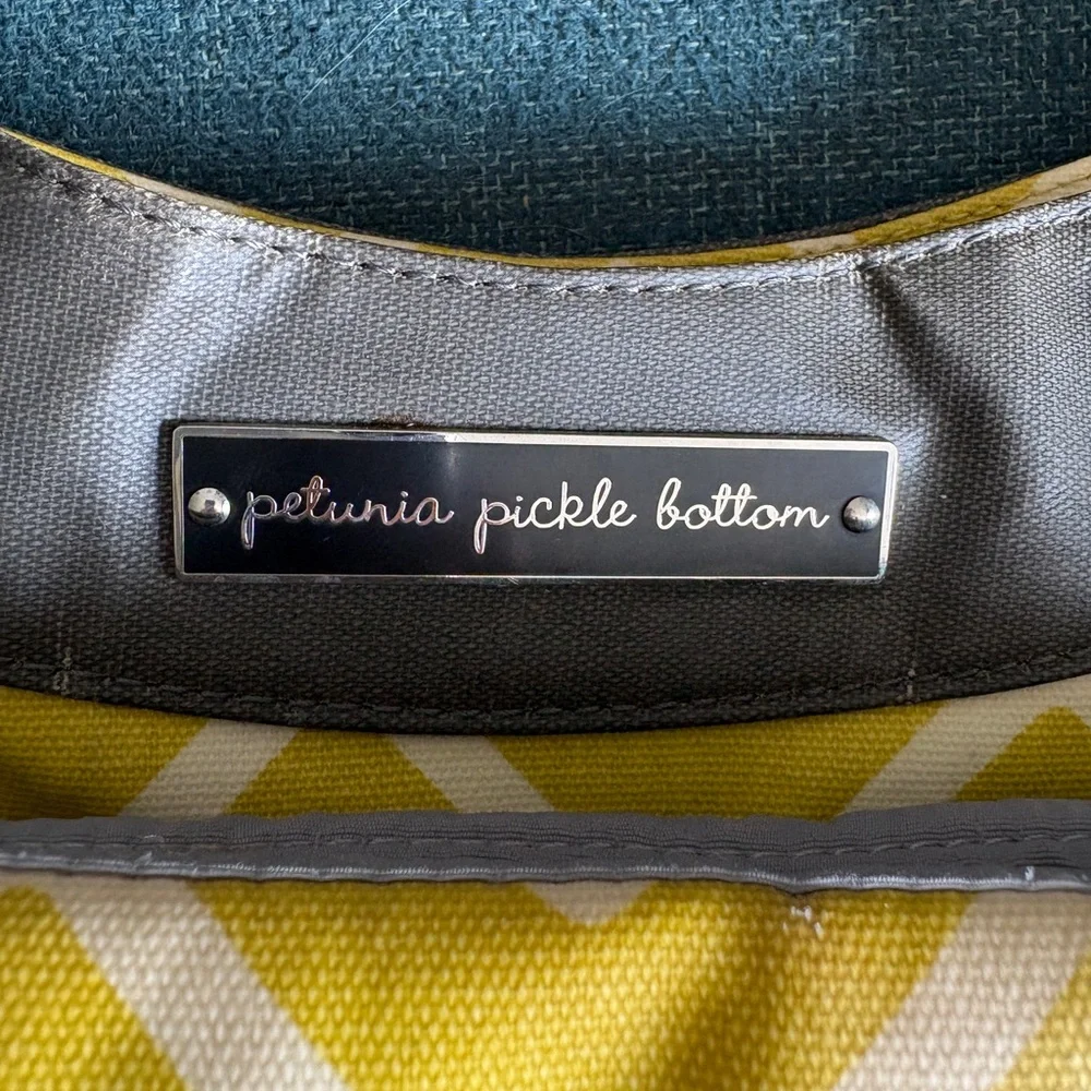 Petunia Pickle Bottom‎ Yellow and Gray Chevron Baby Bag